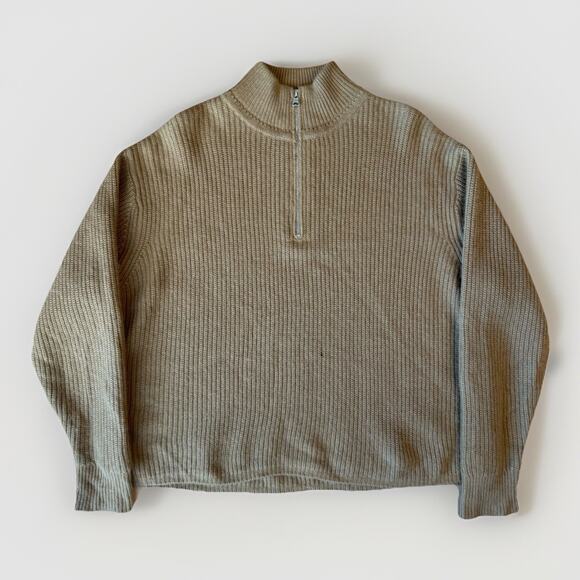 Jenni Kayne Sweaters - Jenni Kayne Cashmere Sweater Women's Small Brown 1/4 Zip Minimalist Glam Winter